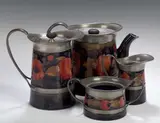 Moorcroft, A 'Pomegranate' pattern four piece tea set,