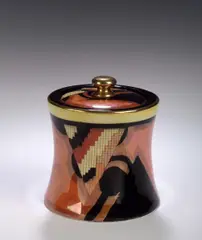 Carlton Ware, A "Jazzy Stitch" pattern biscuit barrel and cover,, 3655