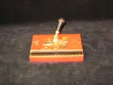 Carlton Ware, An inkstand,, 0887, enamel painted with chinoiserie garden,