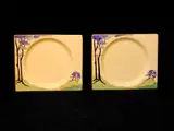Clarice Cliff, A pair of 'Blue Fir' side plates,
