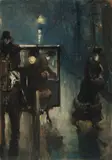 Lesser Ury, Nächtliche Straßenszene, Berlin (Bellevuestraße?)