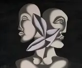 Johann Georg Müller, Man[n]equins, 1982, Öl auf Leinwand