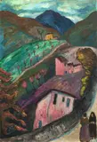 Marianne von Werefkin, Berglandschaft bei Oschwand, Um 1915, Tempera auf Papier, auf Pappe aufgezogen