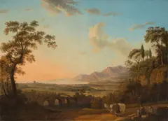 Jakob Philipp Hackert, Italienische Landschaft. (Nach) 1782, Öl auf Leinwand