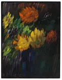 Grosses Stilleben: Chrysanthemen by Alexej von Jawlensky, Um 1937, Öl auf leinenstrukturiertem Karton, sold Nov 2012