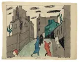 Straße by Lyonel Feininger, 1915, Aquarell und Tuschfeder auf Ingres-Bütten, sold May 2011