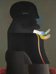 Schwarze Figur (Raffael) by Horst Antes, 1972, Aquatec auf Leinwand, sold May 2011