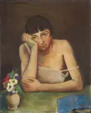 Sinnende junge Frau by Karl Hofer, Um 1925, Öl auf Leinwand, sold Nov 2011