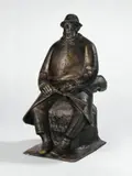Der Dorfgeiger by Ernst Barlach, 1914, Bronze mit dunkelbrauner Patina. Höhe: 50 cm (19 ⅝ in.), sold Nov 2010