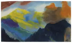 Berglandschaft by Emil Nolde, 1948, Aquarell auf Japan, sold Nov 2010