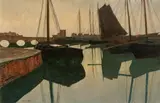 Walter Leistikow, Hafen, Um 1895, Öl auf Leinwand