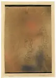 Paul Klee, Zwei Seelen aufwärts, 1927, Feder in Schwarz und Aquarell, teilweise gespritzt, auf Ingres-Bütten, oben und unten Randstreifen mit Pinsel in Schwarz, vom Künstler auf Karton montiert