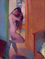 Franz Nölken, In der Tür stehender weiblicher Akt, 1911, Öl auf Leinwand