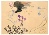 Sigmar Polke, Köpfe, 1966, Aquarell auf braunem Papier
