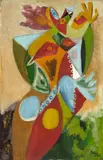 Ernst Wilhelm Nay, Ohne Titel“ (Frühlings-Votiv), 1946, Öl auf Holz