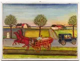 Juraj Lauko, Frightened Horse Cart, 1936, oil on canvas