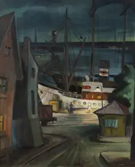 Zdeněk Tůma, A French Port, 1937, oil on canvas