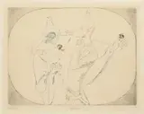 Frantisek Tichy, Commedia Dell'Arte, 1943, drypoint, paper
