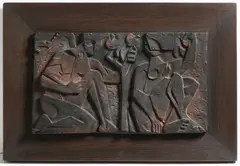 Jiří Bradáček, Garden Relief, 1944, coloured plaster
