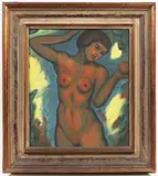 František Drtikol, Eve with an Apple, 1942, oil on plywood