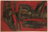 Jiří Mrázek, Landscape - Woman, 1960, oil on canvas