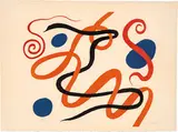 Swirls and Curls by Alexander Calder, 1967, Color lithograph on paper, sold Oct 2017