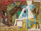 Leonard Edmondson, Untitled, 1961, Oil and collage on canvas