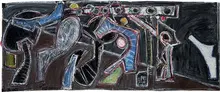 Jedd Novatt, Untitled (Over the Hill and Far Away), Mixed-media on paper