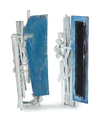 Jedd Novatt, In the Thick of It, 1996, Painted and welded steel in two parts