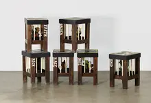Thorsten Passfeld, Stools (from Play with the Big) (6), 2006, Acrylic painted wood