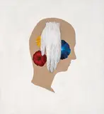 Enrique Martinez Celaya, Head with Hand and Flowers, 1996, Oil on canvas