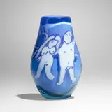 Richard Jolley, Adam and Eve vase, c. 1985, hand-blown glass