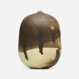 Untitled (with rattle) by Toshiko Takaezu, c. 1992, glazed porcelain, sold Nov 2023