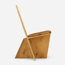 Prototype chair (B-1563) by Val Bertoia, 2009, beech plywood, bleached walnut, sold Nov 2023