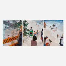 Richards Ruben, Point of Memory (triptych), 1982, oil on canvas