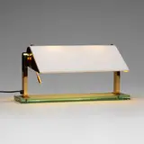 Pietro Chiesa, Desk lamp, model 836, crystal, brass, frosted glass