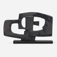 Dorothy Dehner, Formulation, 1969, cast stoneware with black patina
