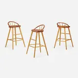 Thomas Moser, Bowback stools, set of three, 1986, cherry, ash