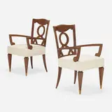 Jules Leleu, Armchairs, pair
