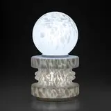 attribution Mazzega, Cumulus Pawn table lamp, c. 1970, frosted glass, enameled metal