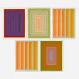 Richard Anuszkiewicz, Five works from the Sequential portfolio, 1972, screenprint in colors