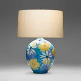Alvino Bagni, Table lamp, c. 1960, glazed earthenware, metal, paper shade