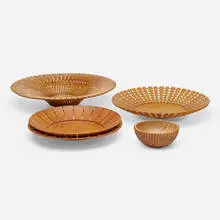 Harvey Fein, Collection of four bowls, 2004-2005, Swiss pear