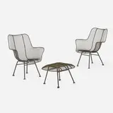 Russell Woodard, Sculptura lounge chairs, pair and ottoman