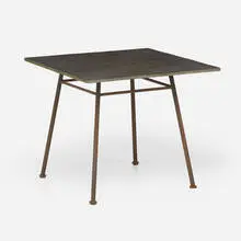 Sculptura dining table by Russell Woodard, c. 1965, enameled steel, slate, sold Nov 2023