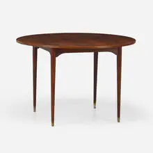 Extension dining table by Modern, c. 1960, walnut, sold Nov 2023
