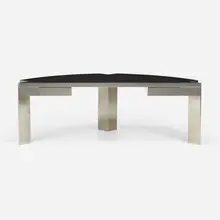Leon Rosen, Desk, c. 1975, stainless steel, marble