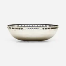 Skyscraper bowl by Richard Meier, c. 1985, silver plate, sold Nov 2023