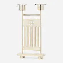 Candelabrum by Richard Meier, c. 1985, silver-plated brass, sold Nov 2023