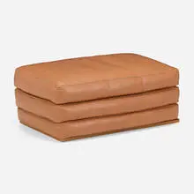 Kevin Cordes, Ottoman, c. 1986, leather, walnut